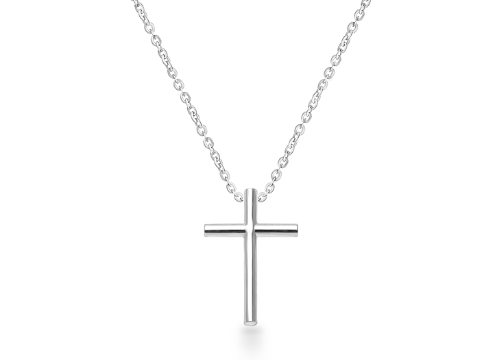 childrens white gold cross necklace