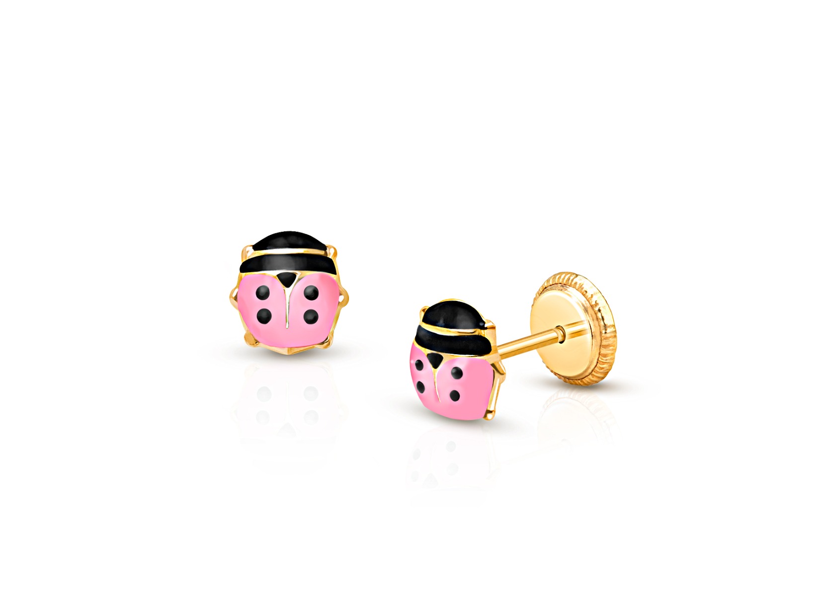 Children Earrings in shops Gold 19k Karats, Ladybug shape