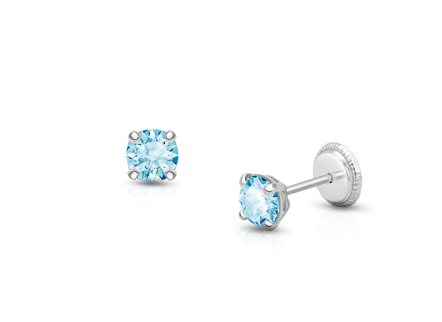 march birthstone white gold earrings