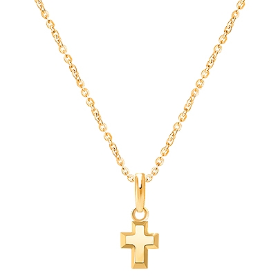 Amazon.com: Gold Plated Religious Small Cross Pendant Necklace for Babies  and Toddlers 16