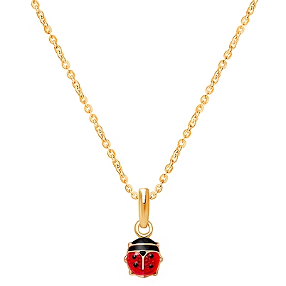 Amazon.com: Real 14kt Yellow Gold Enameled Ladybug Charm: Clothing, Shoes &  Jewelry