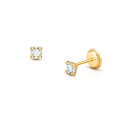 Pair of Trendy Fashion Gold Diamond Studded Stainless Steel Stud Earrings  for Men and Boys 