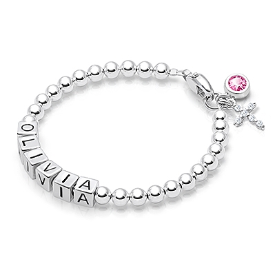 Design Your Own Baby/Children's Classic Charm Bracelet for Girls (Includes Initial Charm) - Sterling Silver