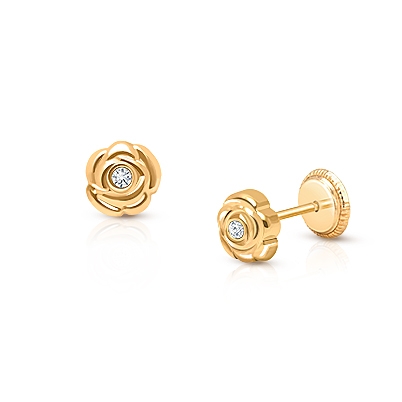 Customised 14K Rose Gold  White Gold earrings with diamonds