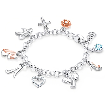 Design Your Own Baby/Children's Classic Charm Bracelet for Girls (INCLUDES  Initial Charm) - Sterling Silver