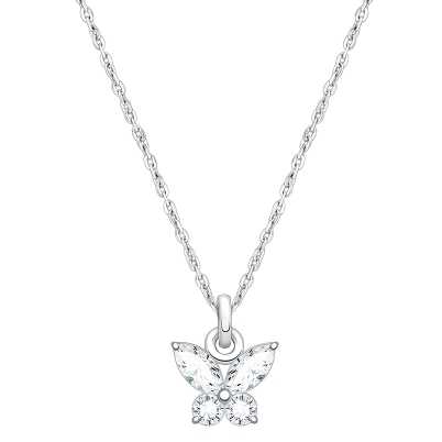 Gia™ Baby Butterfly, Clear CZ Children&#039;s Necklace for Girls - Sterling Silver