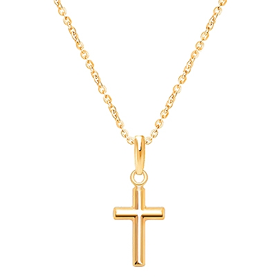 Everlasting Faith, Cross Children’s Necklace for Girls - 14K Gold