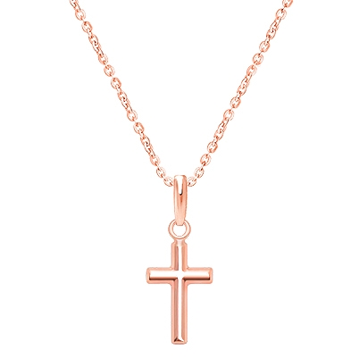 Everlasting Faith, Cross Mother&#039;s Necklace for Women - 14K Rose Gold