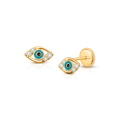 Elliot Young Blue Sapphire and 120 CT TW Diamond Evil Eye Single Stud  Earring in 14K Gold  Zales