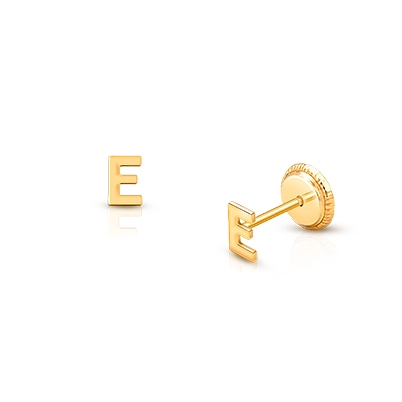 Initial Earrings Gold for babies and kids