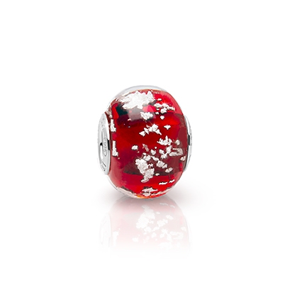 January Birthstone, Sterling Silver and Garnet Red Murano Glass (Hand Made in Italy) - Children&#039;s Adoré™ Charm