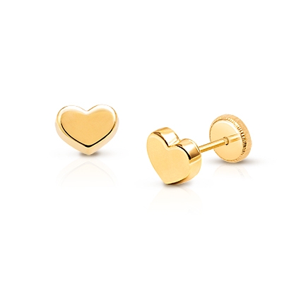 Gold Plated CZ Heart Screw Back Earrings For Toddlers amp Little Girls  5mm  eBay