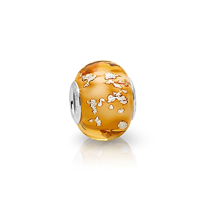 November Birthstone, Sterling Silver and Topaz Yellow Murano Glass (Hand Made in Italy) - Children&#039;s Adoré™ Charm