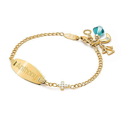 18K Yellow Gold Dainty Baby bracelet, Custom Baby name bracelet, Baby's Gift  | eBay