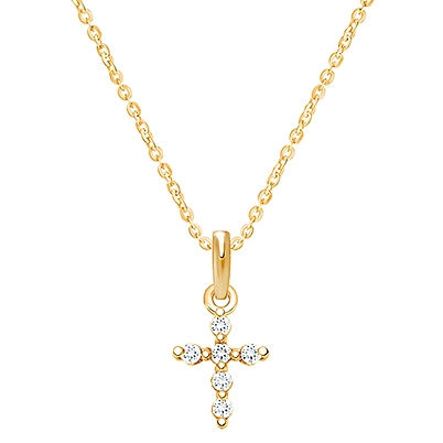 Charming Girl Kids' 14k Gold Cross Pendant Necklace