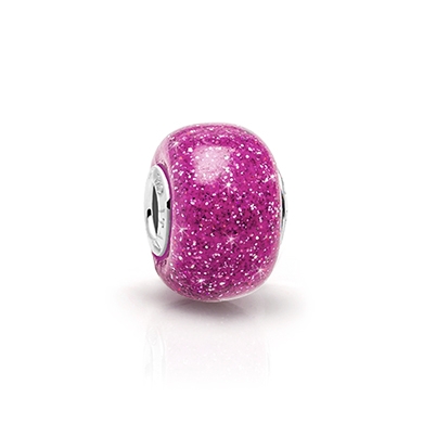 Rock Star, Sterling Silver and Purple Glittering Murano Glass (Hand Made in Italy) - Children&#039;s Adoré™ Charm