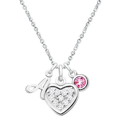 Personalised Girls Sterling Silver Small Heart Diamond Locket 