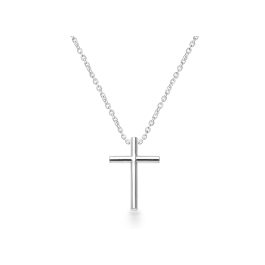 Womens cross necklace on sale white gold