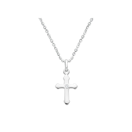 A Child's Faith, Children's Cross Necklace for Girls - Sterling Silver
