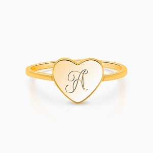 Gold engraved signet ring for kids