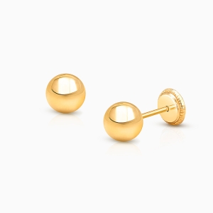 5mm Pearl Studs BabyChildrens Earrings Screw Back  14K Gold