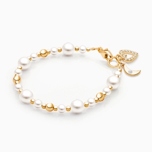 Little Lady, Baby/Children’s Beaded Bracelet for Girls - 14K Gold