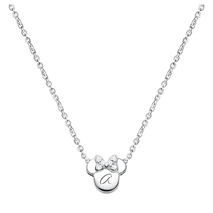 Mini Sliding Miss Mouse, Engraved Mother's Necklace for Women (FREE Personalization) - Sterling Silver