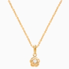 Blushing Rose, Clear CZ Children&#039;s Necklace for Girls - 14K Gold