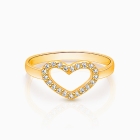 Heart of a Princess, Pavé CZ Teen&#039;s Ring for Girls - 14K Gold