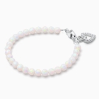 4mm Opals, Lab Created White Opal Baby/Children&#039;s Beaded Bracelet for Girls - Sterling Silver