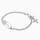 Classic Baby/Children&#039;s Christening/Baptism Engraved ID Bracelet for Boys - Sterling Silver