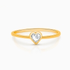 Solid 14k gold ring and genuine heart diamond