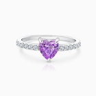 February Birthstone Ring - Heart CZ, Children&#039;s Ring for Girls - Sterling Silver