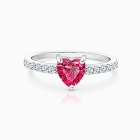 July Birthstone Ring - Heart CZ, Children&#039;s Ring for Girls - Sterling Silver