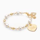 Little Lady, Baby/Children’s Beaded Bracelet for Girls (INCLUDES Engraved Charm) - 14K Gold