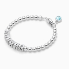 4mm Tiny Blessings Beads, Baby/Children&#039;s Name Bracelet for Girls (Includes Birthstone Charm) - Sterling Silver