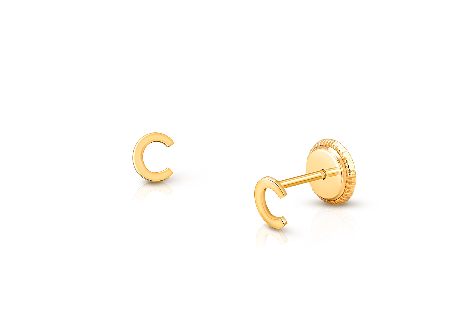 c initial earrings