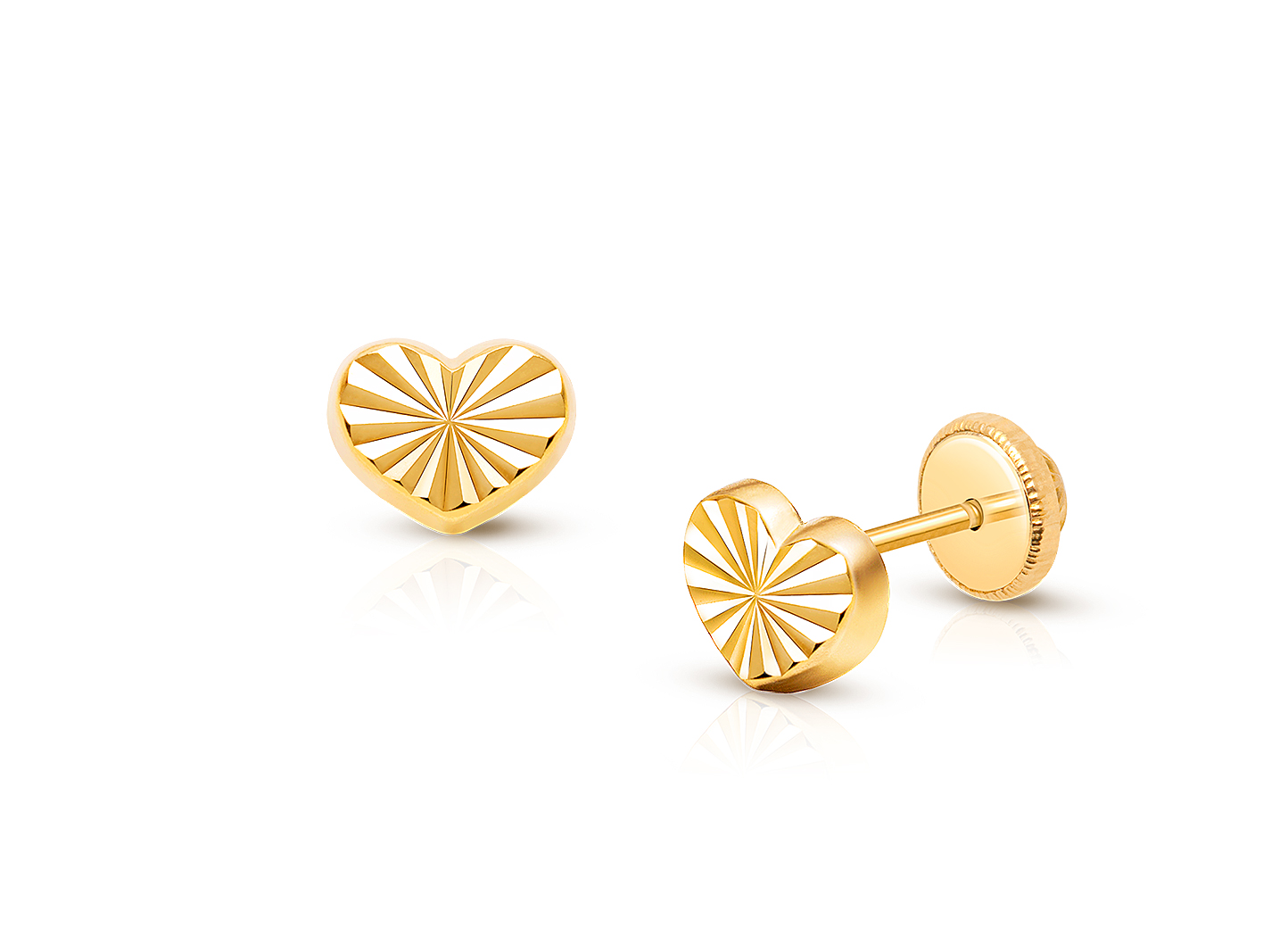 14K Gold hotsell Heart Earrings