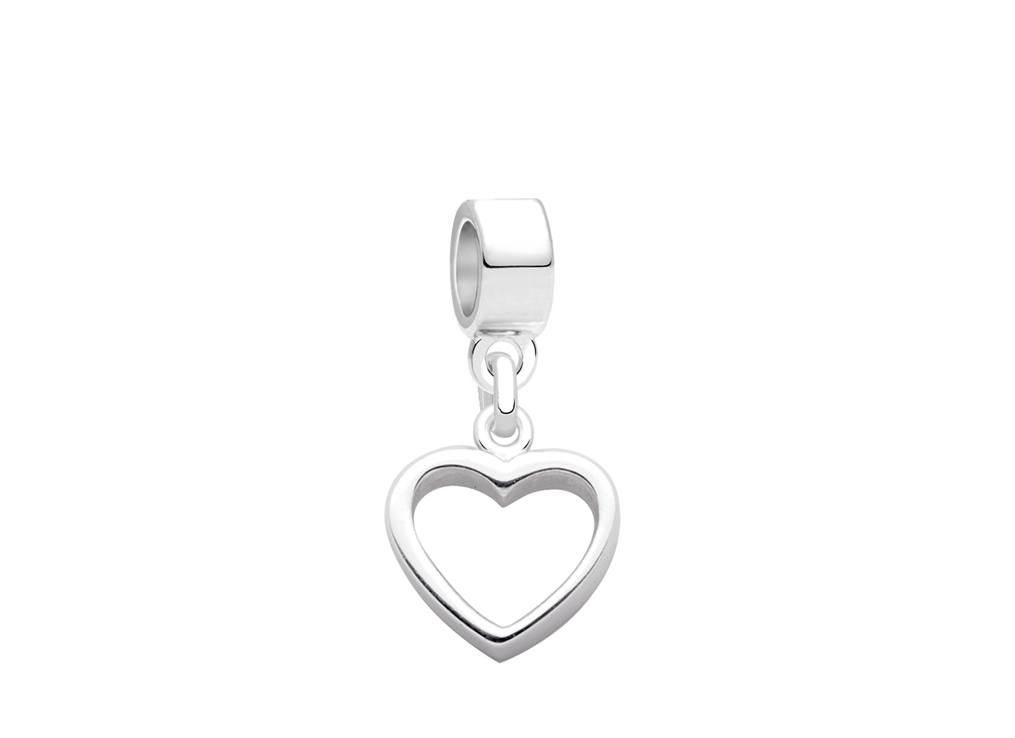 sterling silver open heart charm