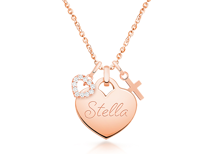 rose gold engraved pendant