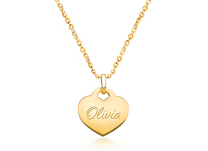 Child's gold hot heart necklace