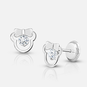 Bezel CZ Heart Baby / Toddler / Kids Earrings Safety Screw Back - 14k –  Jewels For My Precious